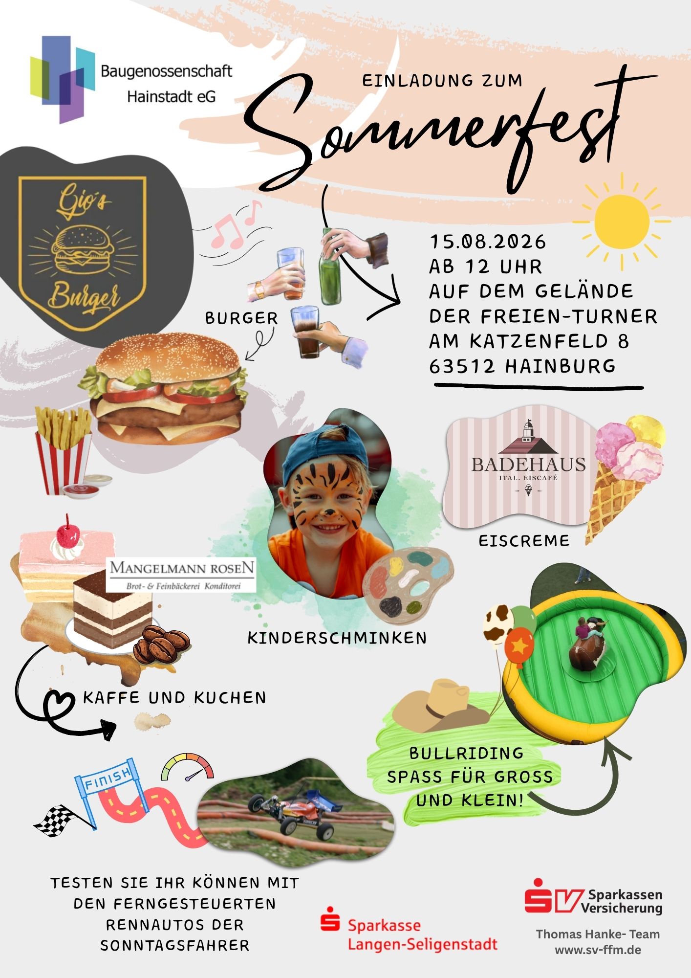 Einladung zum Sommerfest der Baugenossenschaft Hainstadt